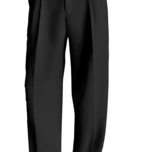 Men Relaxed Black Lycra Blend Trousers