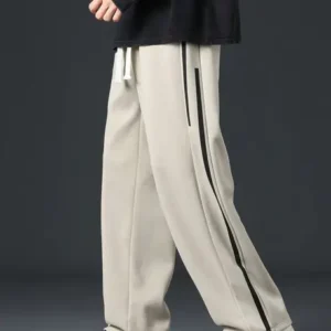 Men Colorblock Beige Track Pants